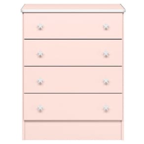Cômoda Infantil 4 Gavetas Mdp Doce Mel Rosa