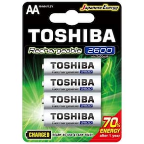 Pilha Recarregável Aa 1,2v 2600mah Tnh6gae (c-4 Pilhas) Toshiba