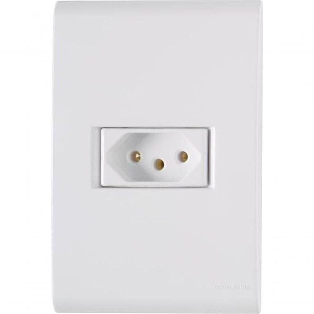 Conjunto Com 1 Tomada 2p+t 10a E Placa Liz Branco - Tramontina