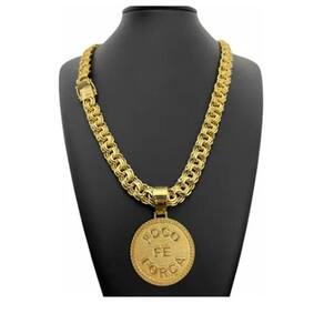 Corrente Banhado Ouro 12mm C- Pingente Cordaum A Oro