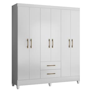 Guarda Roupa Casal Panamá 6 Portas E 2 Gavetas Branco - Moval