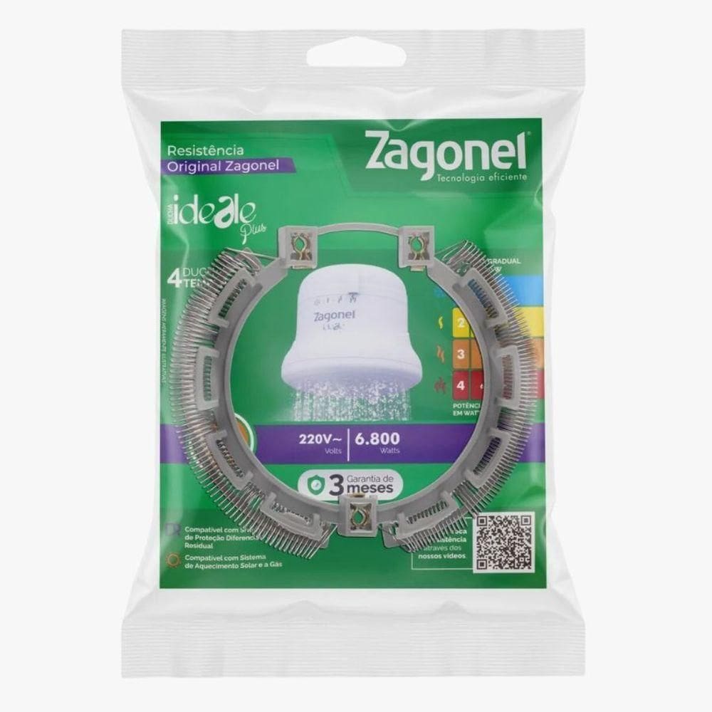 Resistência Zagonel Ducha Ideale Plus E Fluir 4t 220v~6800w