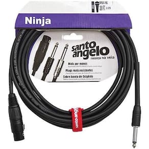 Cabo De Microfone Ninja Hg 0,20 Mm Conector P10-xlr Femea 20ft 6,10 Metros Preto