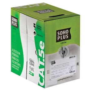 Cabo Lan U-utp Cat.5e 24awg Cmx 305m Cinza 23200102