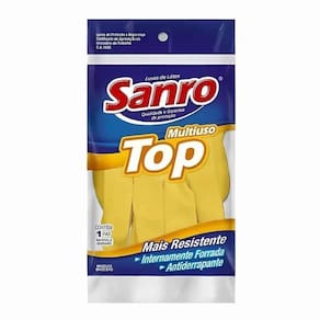 Luva Sanro Antiderrapante Amarela Media