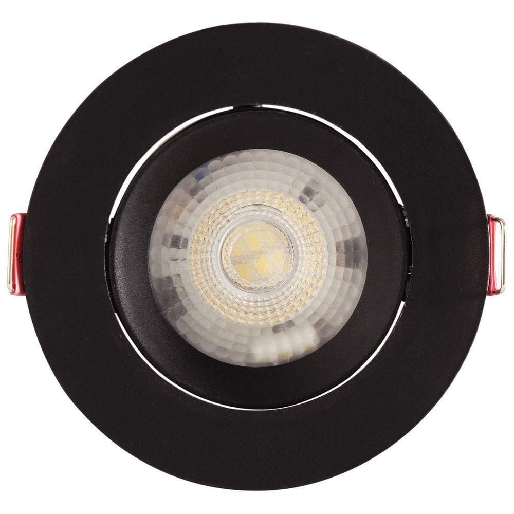 Spot Led Tramontina Redondo 3k 6500k Preto Luz Branca Tramontina