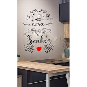 Adesivo De Parede Eu E Minha Casa Serviremos Ao Senhor
