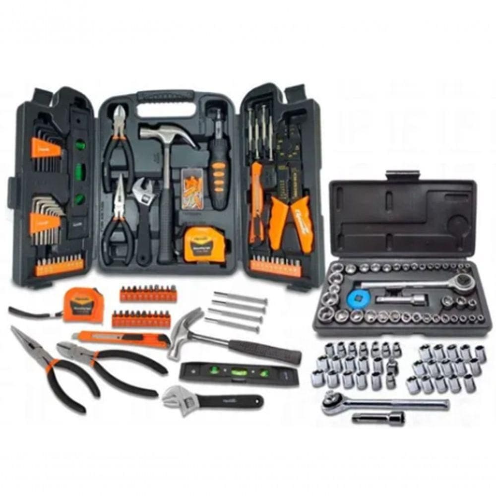 Kit 129 Peças C/ Maleta - Soquetes E Chaves Premium