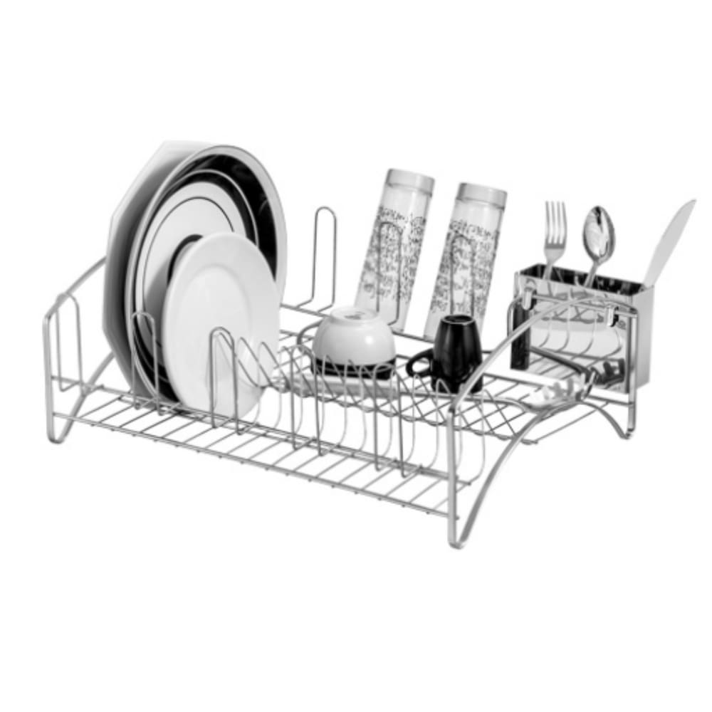 Escorredor de Louça Cama Laminado Cromado c/ Porta Talheres Luxo