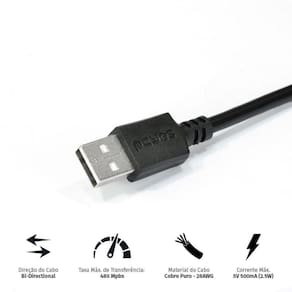 Cabo Usb A 2.0 Para Mini Usb B 2.0 3m - Puanm2-3