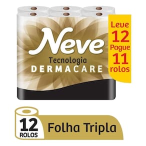 Papel Higienico Neve Neutro Supreme Folhas Tripla Pague 11 Leve 12 Rolos