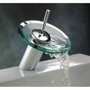 Torneira Misturador Monocomando Cascata Vidro Baixa