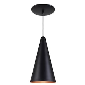 Luminaria Teto Pendente Luxo Lustre Aluminio Cone Preto Preto