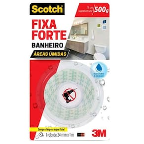 Fita Dupla Face De Espuma Fixa Forte áreas úmidas 24 Mm X 1,5 M - 500g - Scotch - 3m