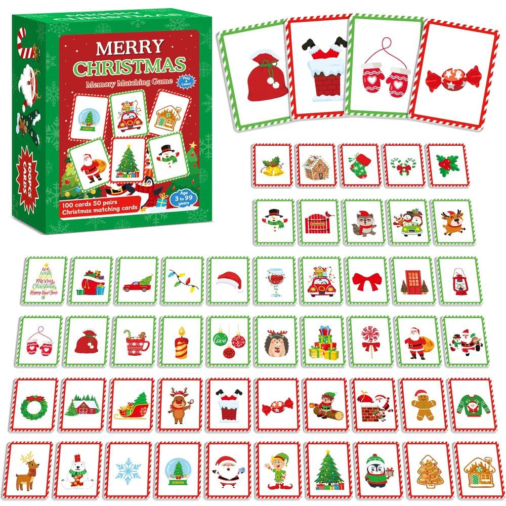 Memory Matching Game gisgfim Merry Christmas 50 pares 3-8y