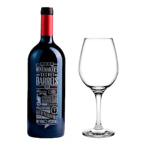 Vinho Winemaker`s Secret Barrel + Taça de Vidro Barone