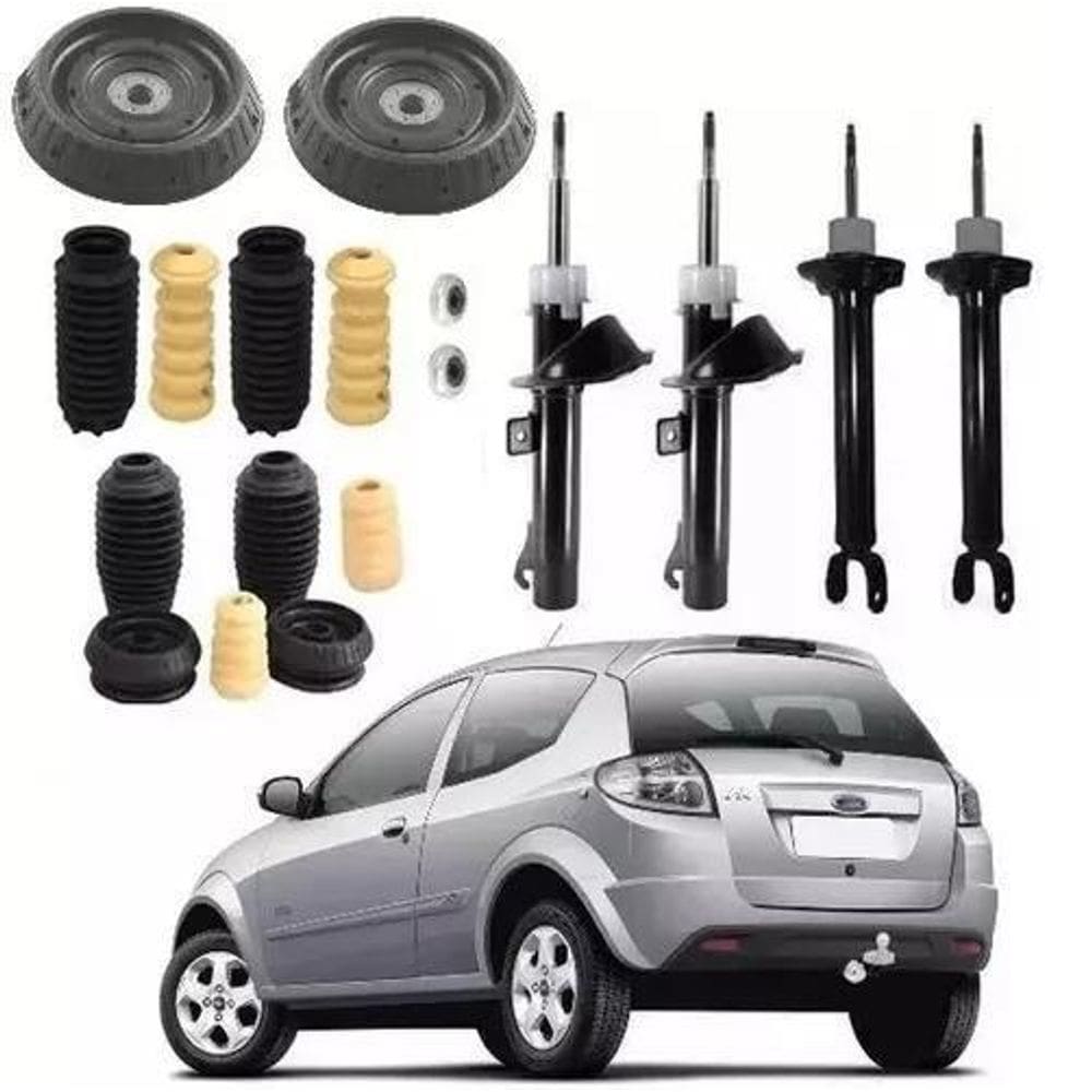 4 Amortecedor+ 4 Kit Com Coxins Ford Ka