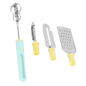 Utensílios de Cozinha 4 em 1 Multifuncional Ralador Descascador Boleador e Batedor