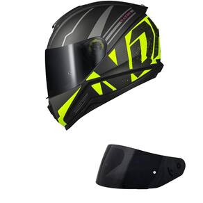 Capacete Norisk Ff802 Razor Full Preto/Amarelo Fosco Mais Viseira Fumê