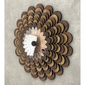 Mandala Decorativa Sala Quarto 30x30 - Marrom/Prata