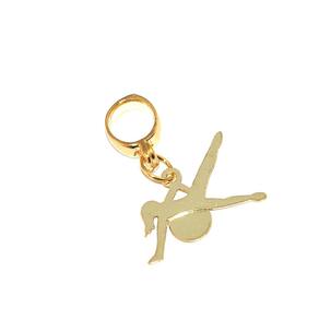 Pingente Berloque Fitness Pilates Academia Folheado Ouro 18k