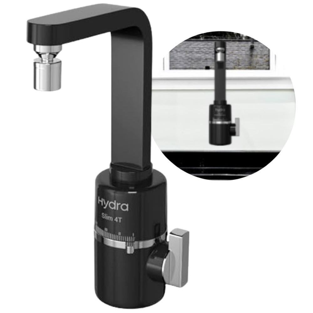 Torneira Mult Slim 4T Parede 5500W 220V Preto Hydra