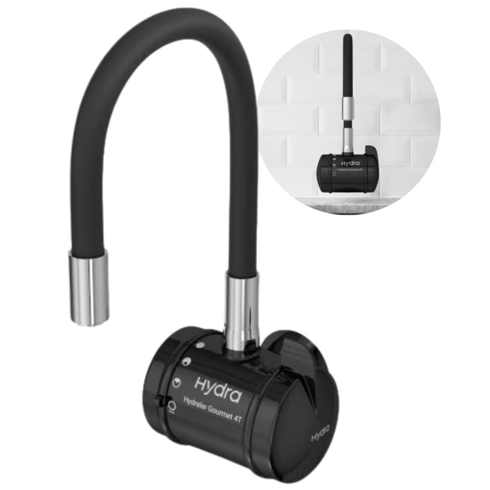 Torneira Hydralar 4T Parede Flex 5500W 220V Preta Hydra