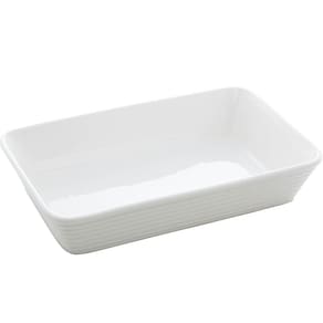 Refratário de Porcelana 26x17cm Travessa Branca Assadeira Retangular Gratinados Sobremesas Línea Lyor