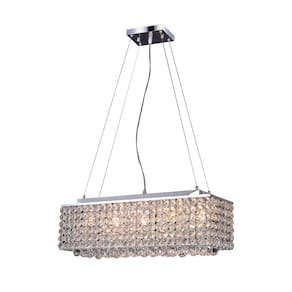 Pendente Lustre Cairo Retangular Cristal Transparente D60cm