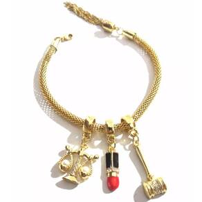 Pulseira Advogada Malhete Super Linda Folheado Ouro 18k