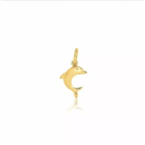 Pingente Delicado Golfinho Folheado Ouro 18k