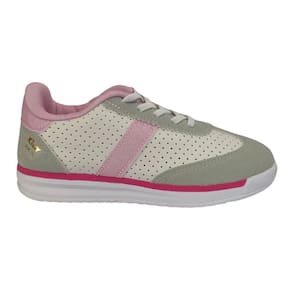 Tênis Kidy RK 70 Infantil Branco/Rosa anatômico conforto