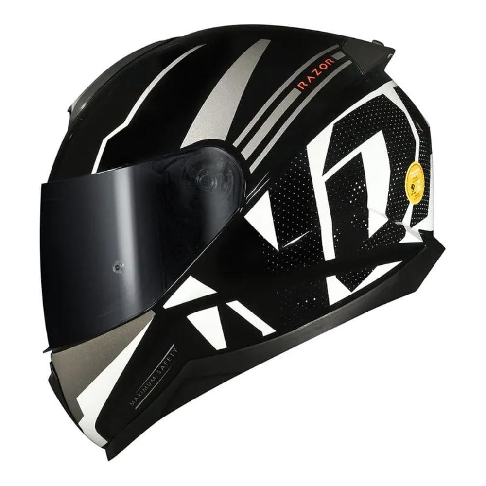 Capacete Norisk Ff802 Razor Full Preto/Branco