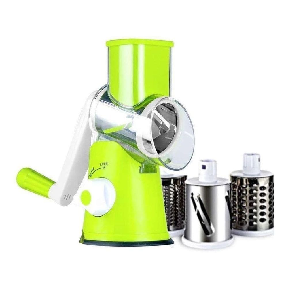 Ralador e Cortador de Legumes - 3 Lâminas - Verde