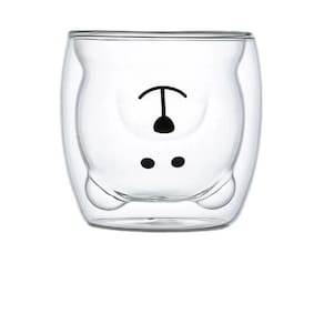 Copo De Vidro Parede Dupla Formato Criativo De Ursinho 250ml