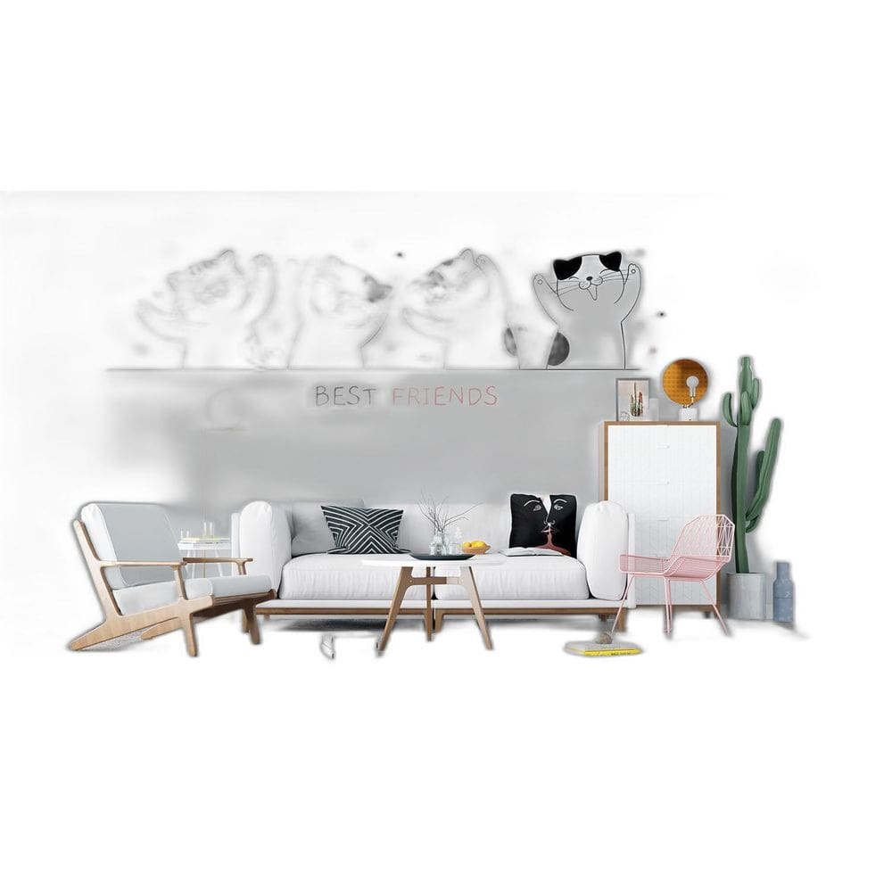 Adesivo De Parede Gato Melhores Amigos