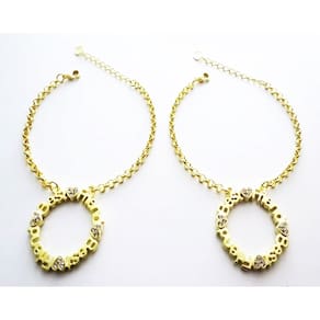 2 Pulseiras Best Friends Mandala Linda Folheado A Ouro 18k