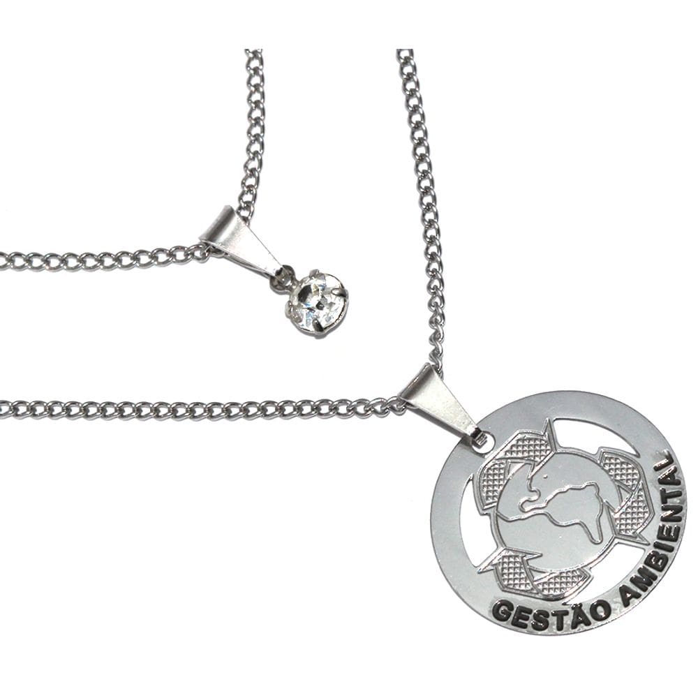 Colar Duplo Profissão Gestão Ambiental Aço Inox