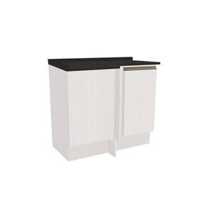 Balcão de Cozinha c/ Tampo Maxxi G748 Canto Reto c/ 1 Porta 80cm Branco/Preto - Kappesberg