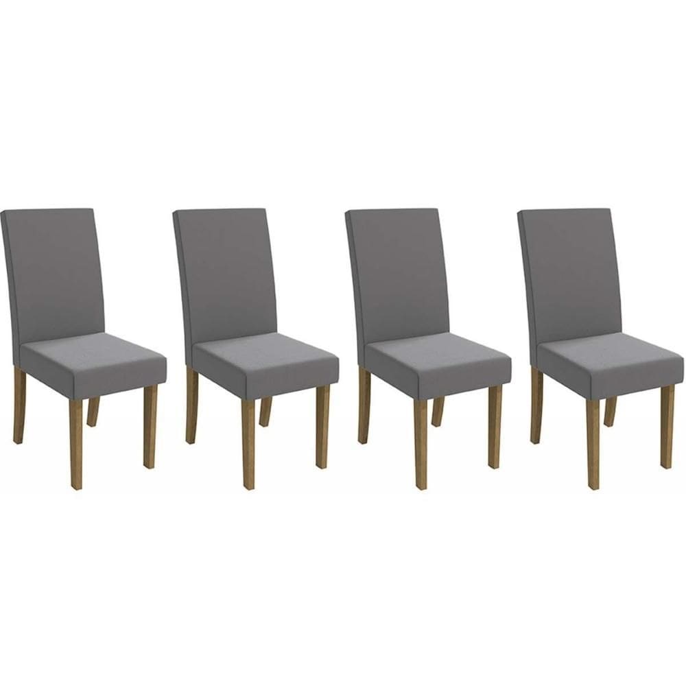 Kit 2 Cadeiras de Cozinha 2CAD131FR 4 Un Freijo/Suede Titanio A050 - Kappesberg