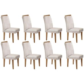 Kit 8 Cadeiras Sala Jantar Athenas 8 Un Imbuia-Capuccino/Suede Creme - Rufato