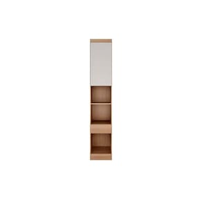 Modulado de Quarto Armário Mesa de Cabeceira Rizon/Linea c/ 1 Porta e 1 Gaveta Cumaru/Fendi 25 - Novo Horizonte