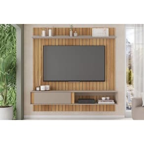 Home p/ TV até 65 Pol Boreal Ripada 180x183cm Buriti/Cacao - Caemmun