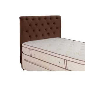 Cabeceira Cama Box Estofada King Embaixatriz Plus Suede Marrom Chocolate - Simbal