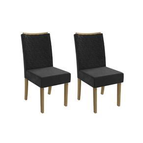 Cadeira Sala de Jantar 2CAD129 Kit 2 Un Canela/Suede Preto - Kappesberg