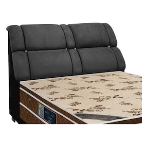 Cabeceira Cama Box Estofada King Imperador Suede Cinza - Simbal