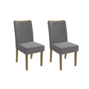 Cadeira Sala de Jantar 2CAD129 Kit 2 Un Canela/Suede Cinza - Kappesberg