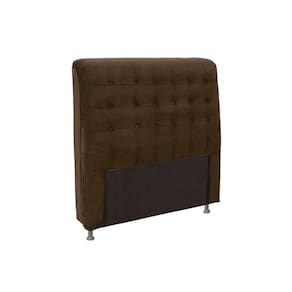 Cabeceira Cama Box Estofada Solteiro Dama Plus Suede Marrom Chocolate - Simbal