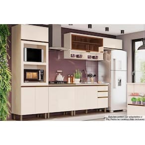 Cozinha Completa Connect 6 Peças (2Aéreos+2Balcões+1Paneleiro+1Complemento) s/Pia CPT97 Off White - Henn