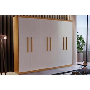 Guarda Roupa 6 Portas e 2 Gavetas Espanha Imbuia/Off White - Rufato